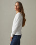 Women's Waffle Henley - White